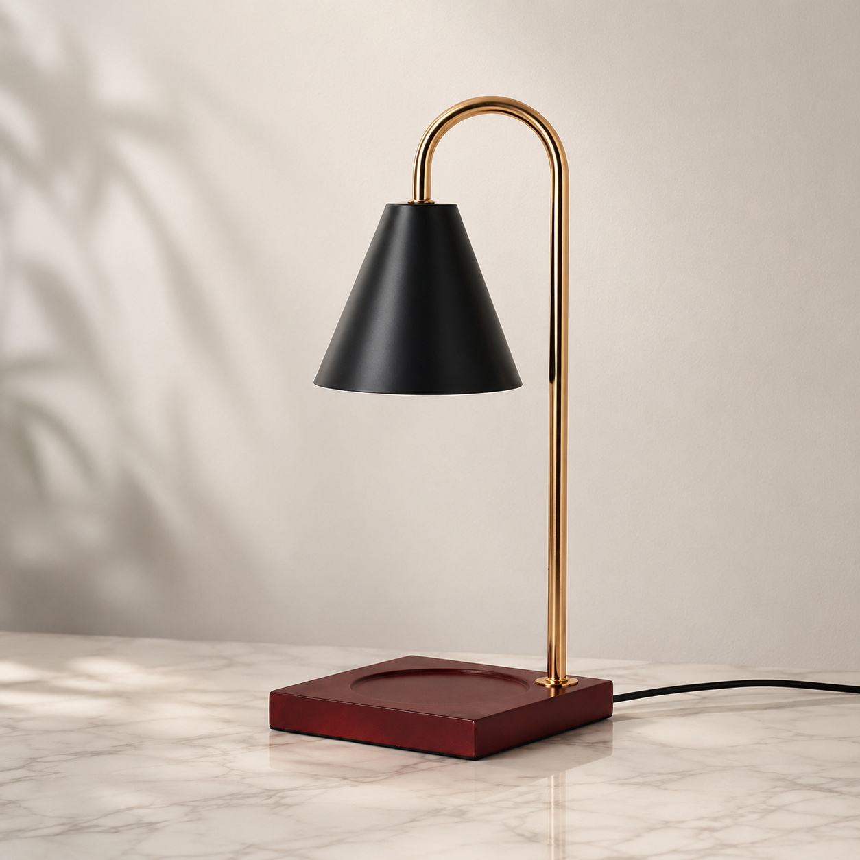 Table Lamp with Retro Marble Design for Aromatherapy