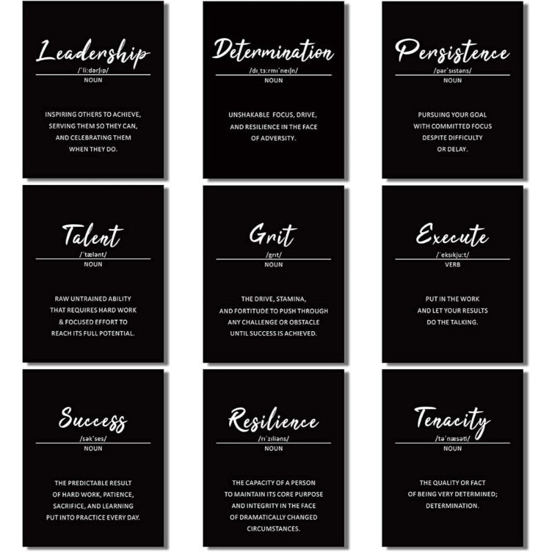 Set of 9 Uplifting Quote Prints for Home Decor