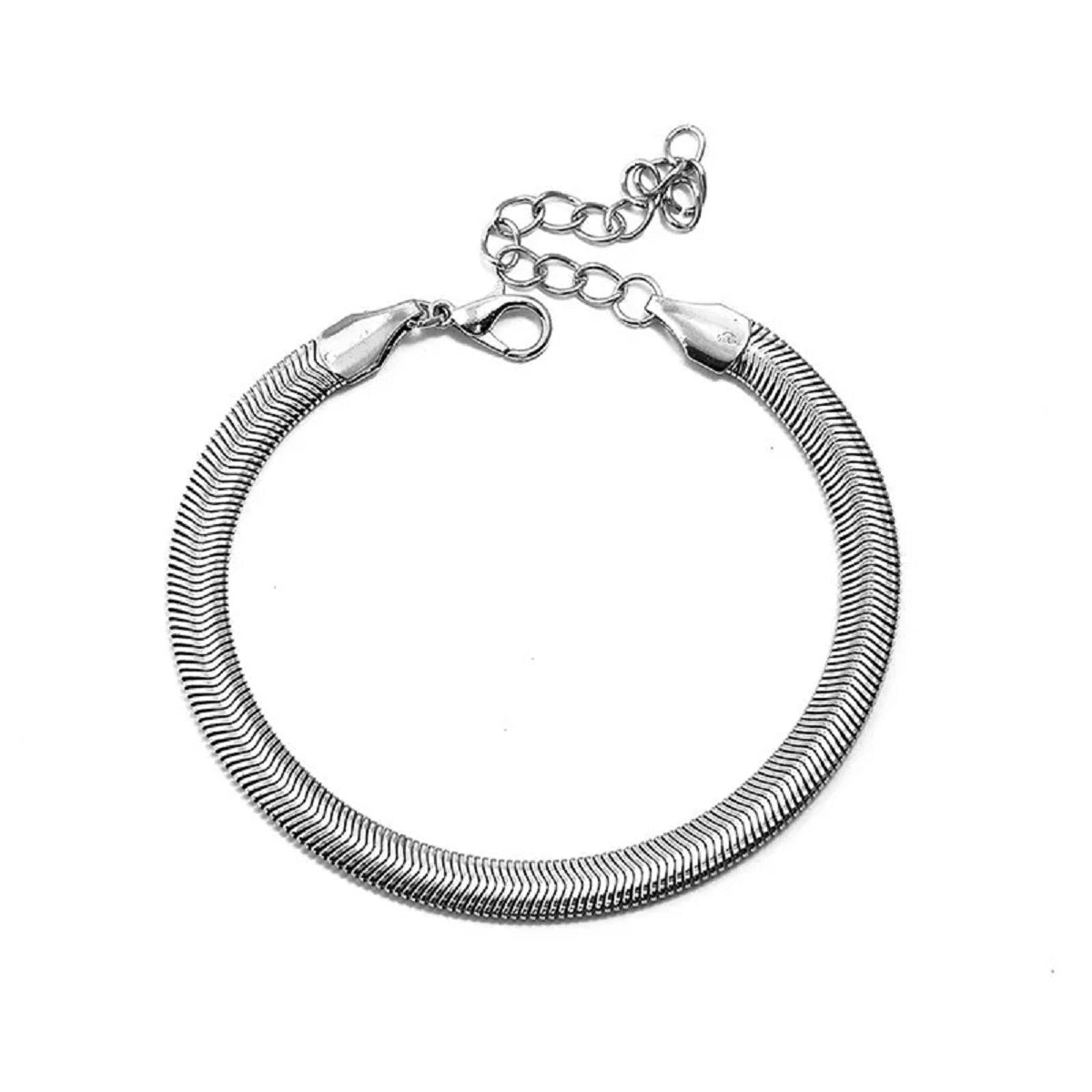 Rhinestone-Embellished Silver Anklet Bracelet – Foot Jewelry Chain
