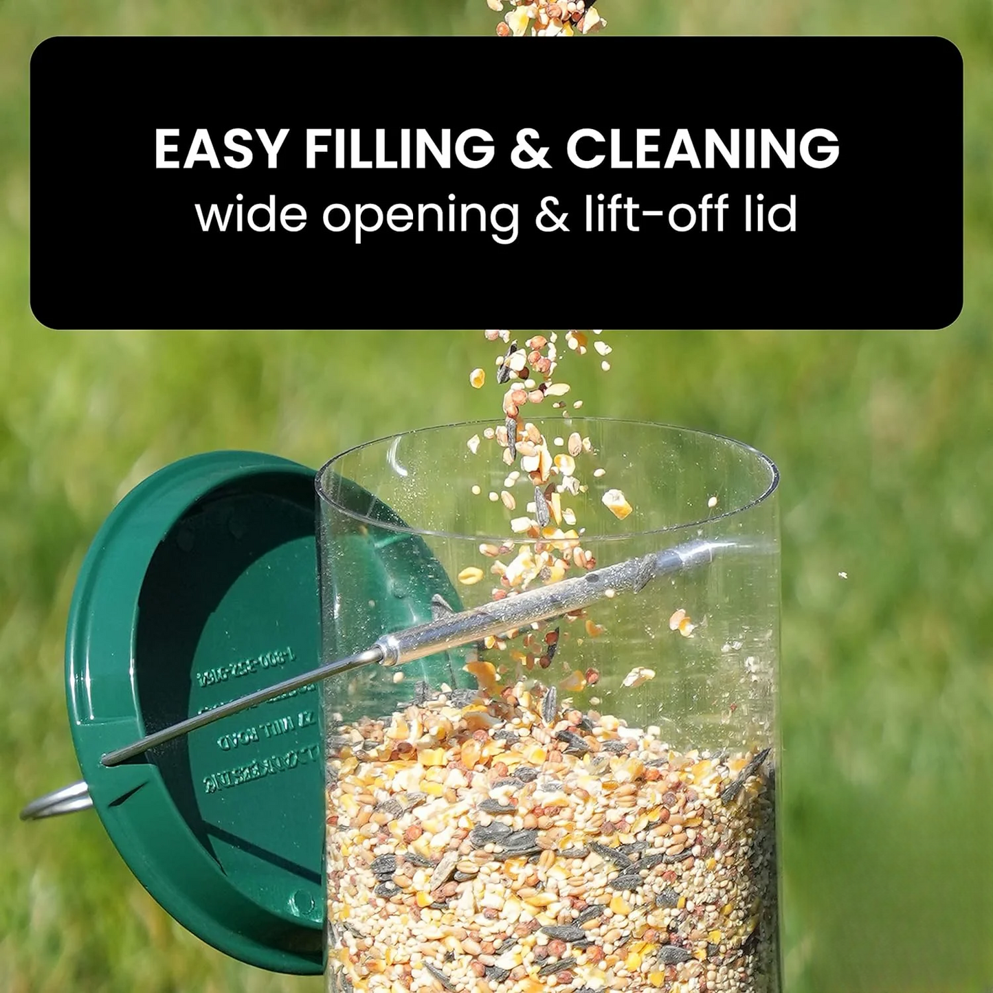 Squirrel-Proof Hanging Bird Feeder for Garden with Rotating Perch