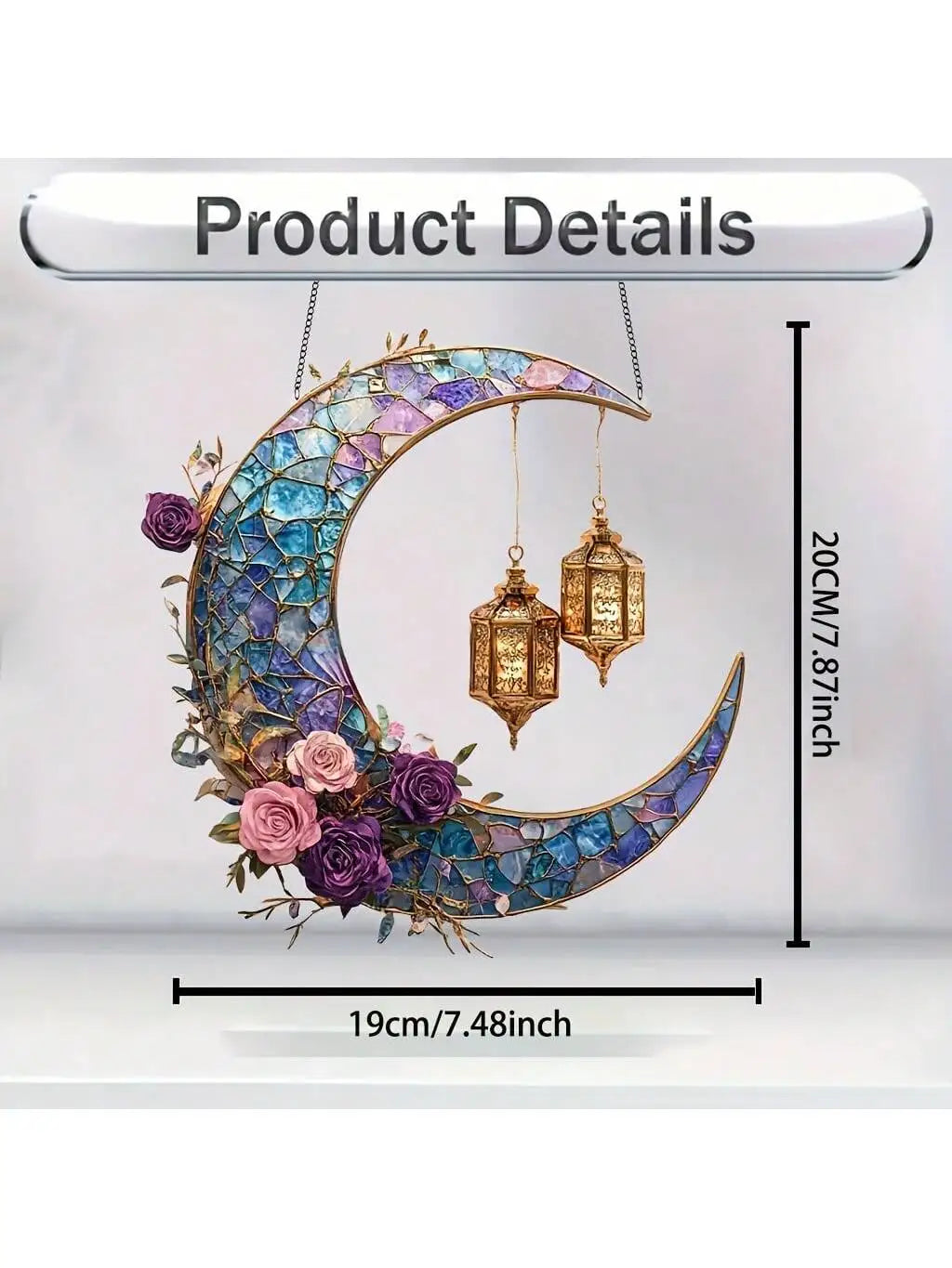 Decorative Moon Catcher for Windows – Vibrant Sun Catcher Ornament