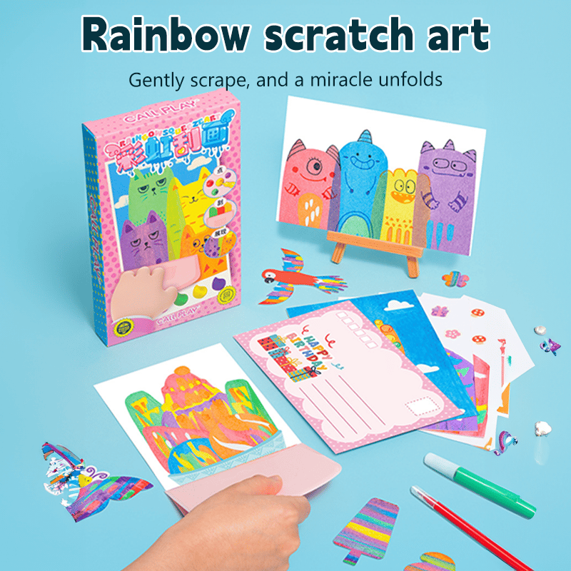 VibrantArt – 20-Piece Rainbow Scratch Art Set