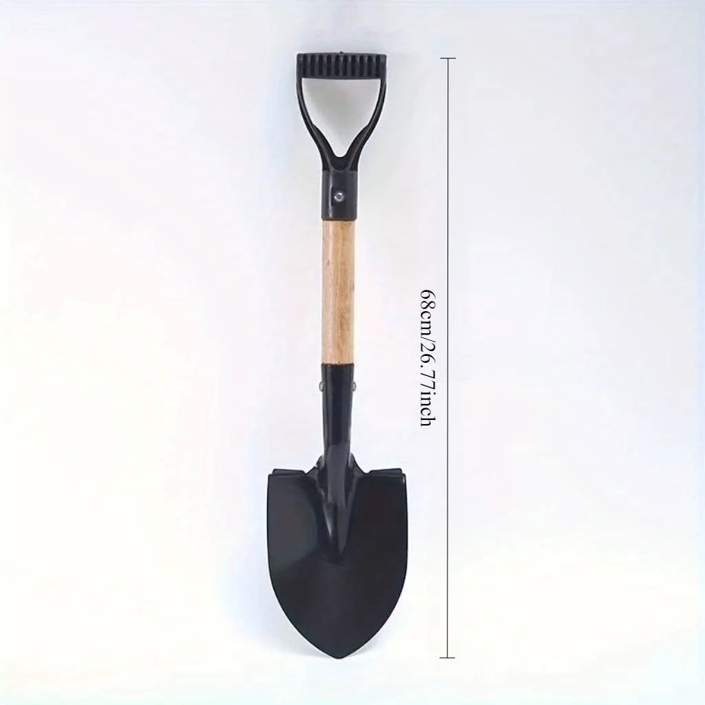 Compact Garden Shovel | Rust-Resistant Manganese Steel | Length 35.8–50.5 cm | Perfect for Gardening, Beach & Camping