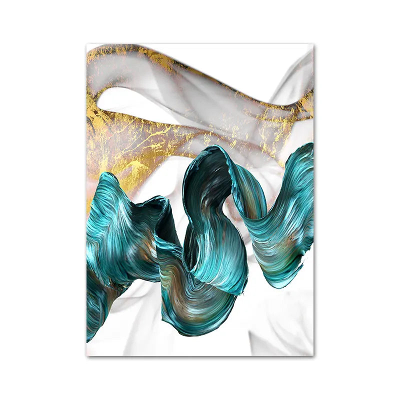 Elegant Jade-Inspired Flowing Canvas Art for Modern Spaces