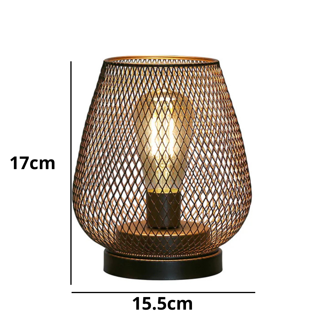 LED Table Lamp with Metal Mesh Design – Warm White, Rechargeable and Wireless