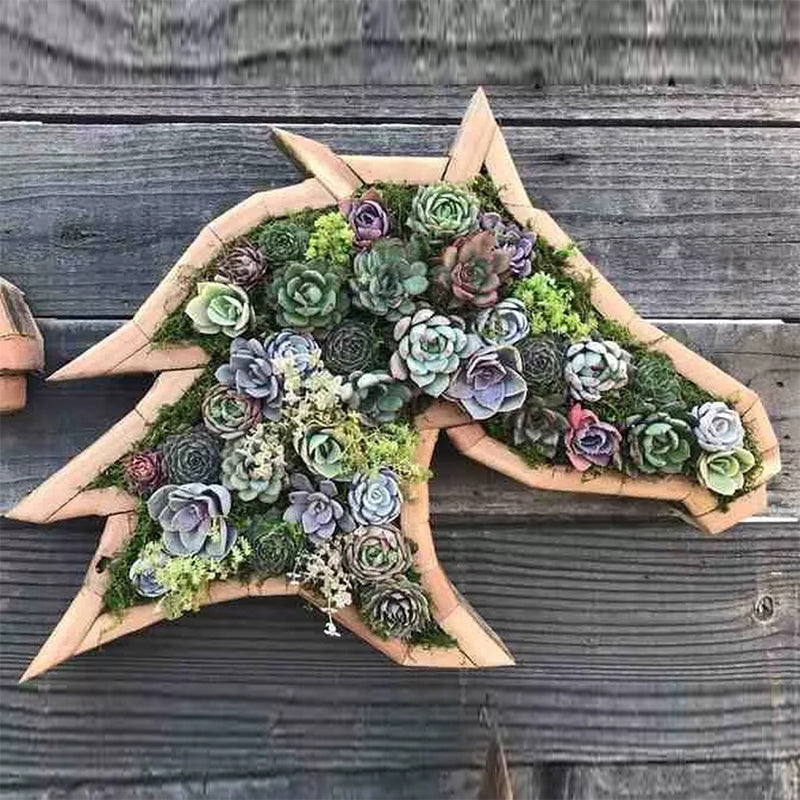 Succulent Garden Arrangement with Animal Figurines