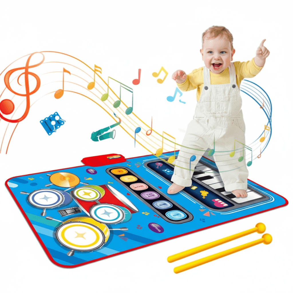 Musical Play Mat for Kids Featuring 5 Interactive Instruments