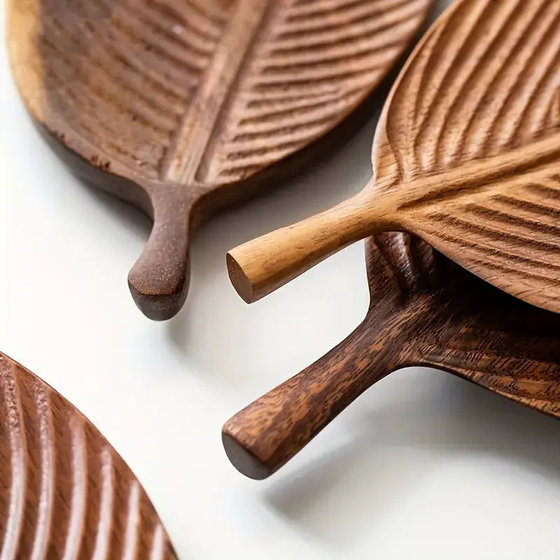 Wooden Serving Tray in Leaf Shape Made from Arborwood