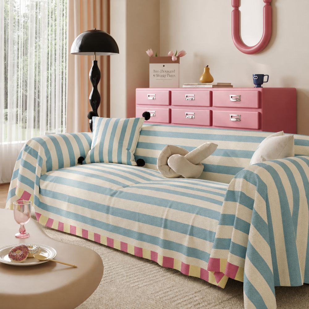 Charming Striped Sofa Protector for a Fresh Look