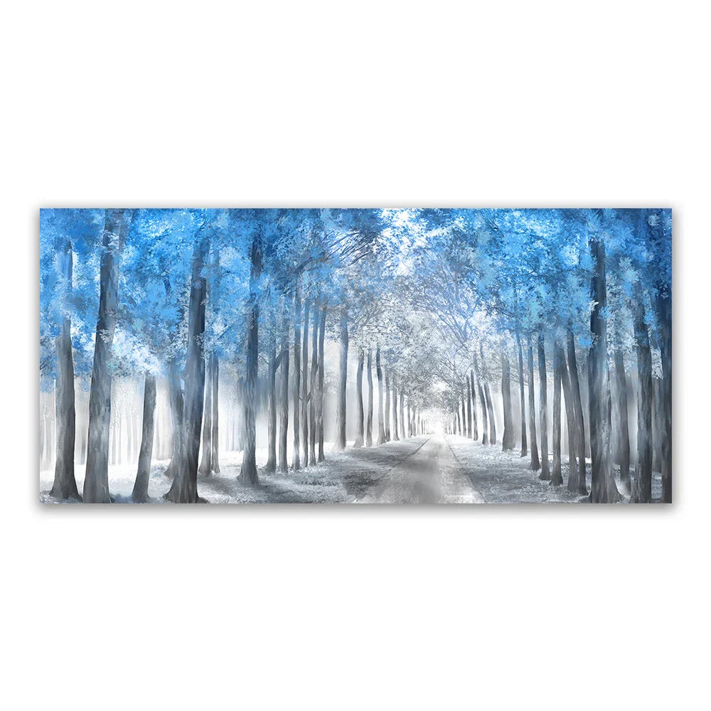 Scandinavian Style Canvas Print of Autumn Forest Landscape for Home Decor