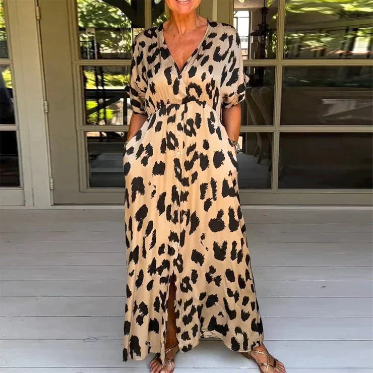 Wild Spirit Maxi Dress in Leopard Print