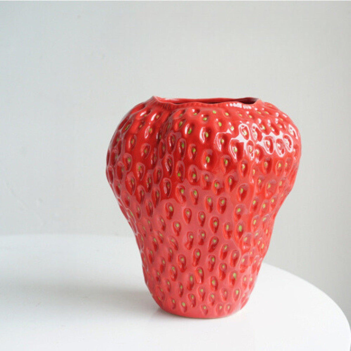 Whimsical Strawberry-Inspired Ceramic Vase for Your Space