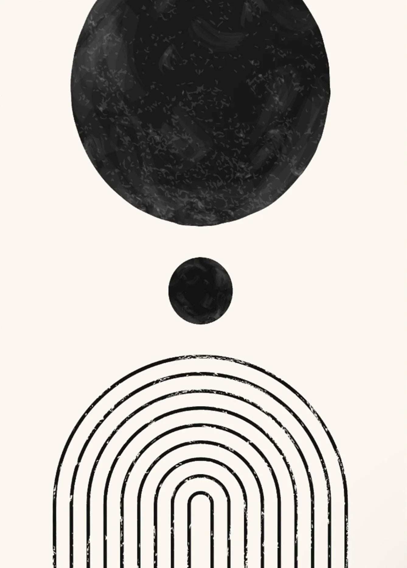 Minimalist Geometric Line Art Canvas Print - Black and White Decor for Living Room and Office