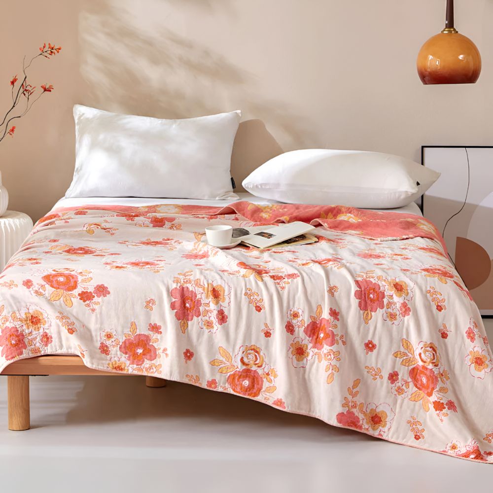 Charming Floral Cotton Throw for Ultimate Comfort