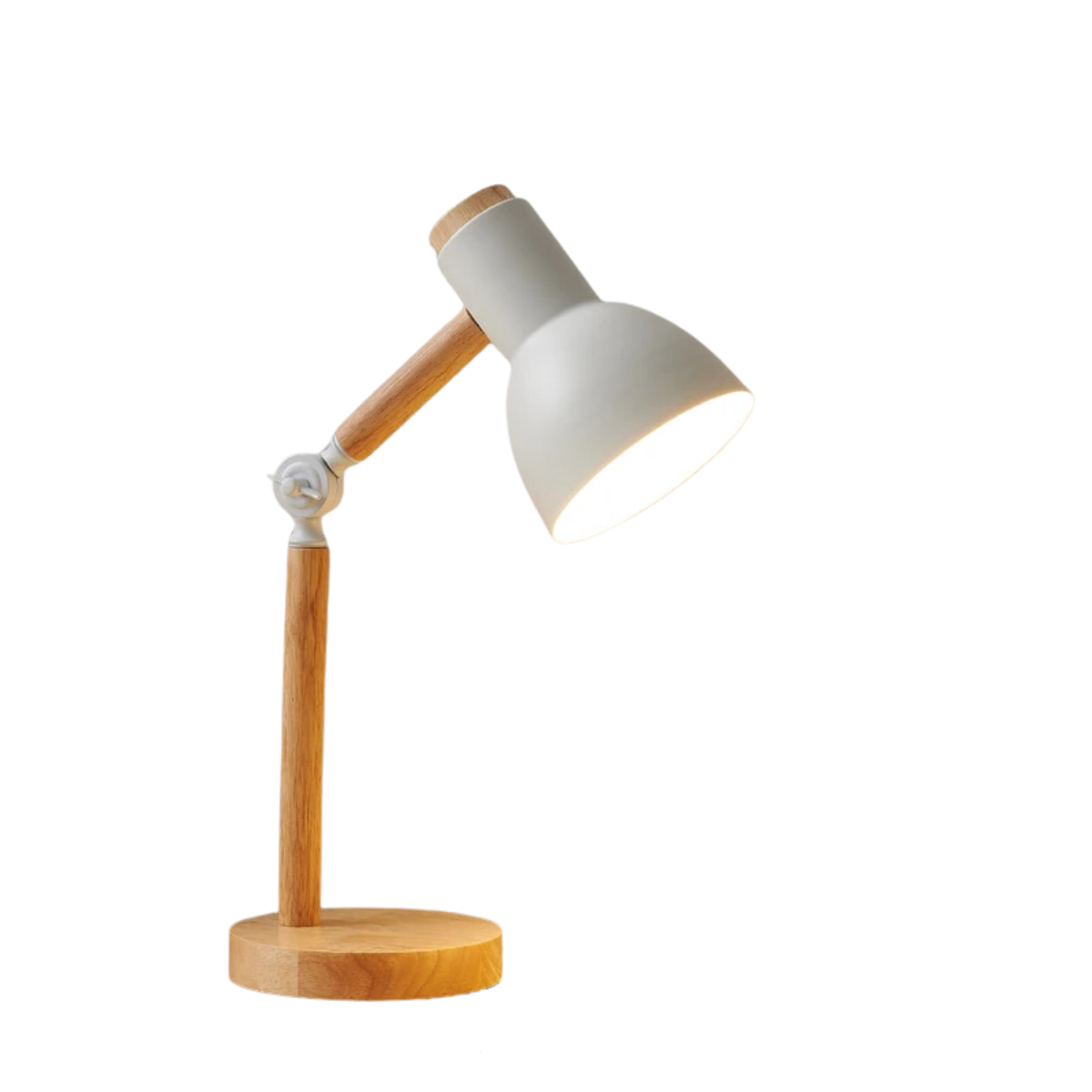 Eye-Caring Reading Lamp – Wooden Desk Light with Adjustable Head