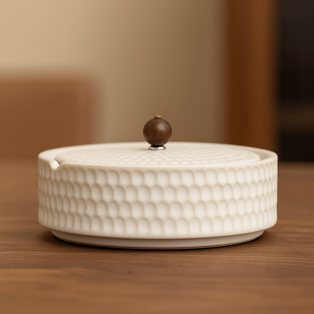 Elegant Wooden Lid Minimalist Ashtray
