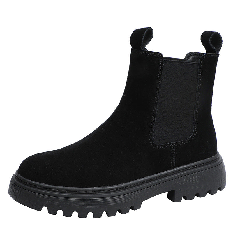Ankle Chelsea Boots in Cow Suede for Stylish Footwear