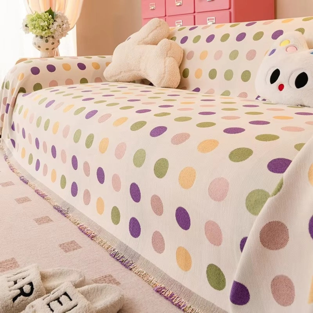 Vibrant Dot Design Sofa Protector for Stylish Living