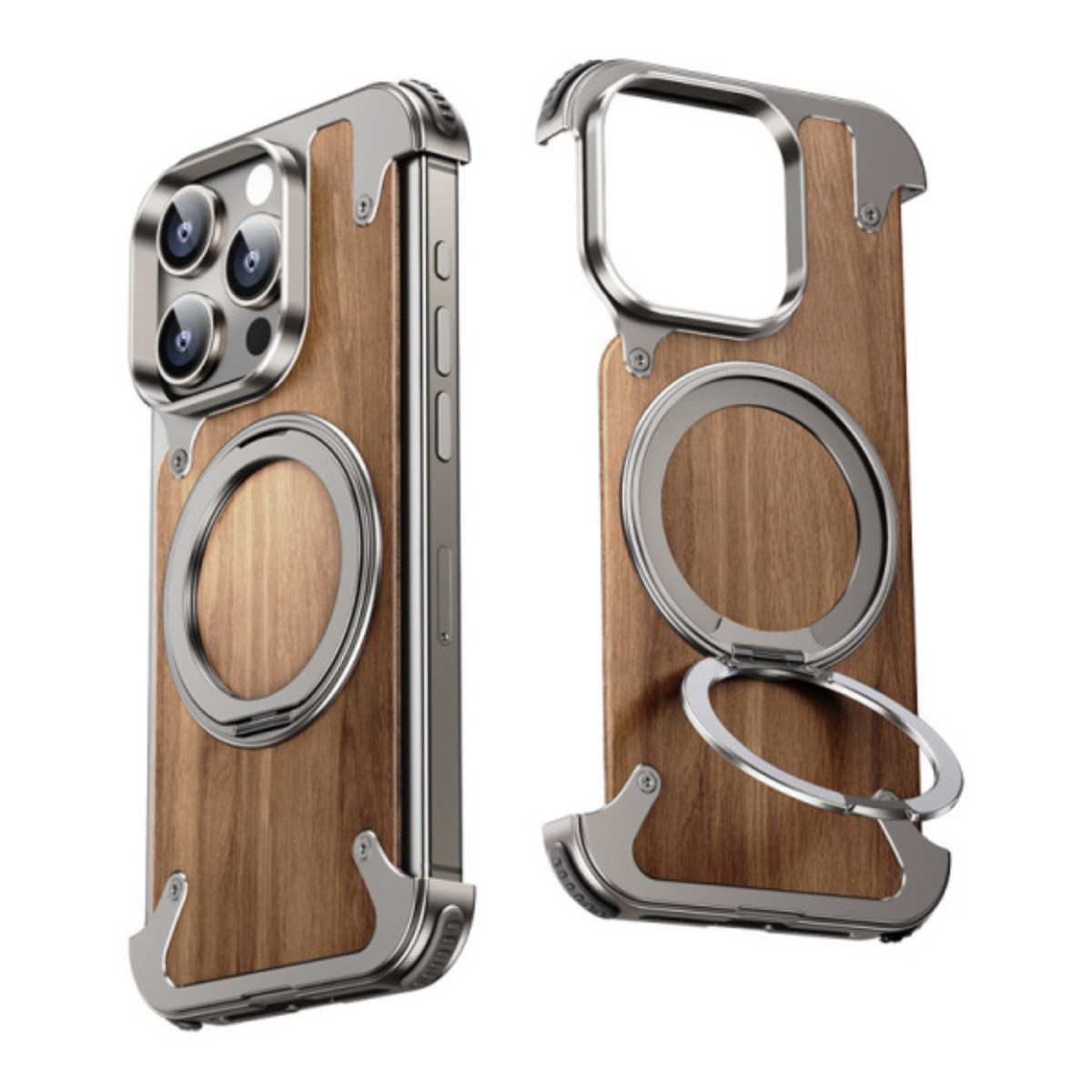 Wooden Phone Case Featuring Adjustable Stand
