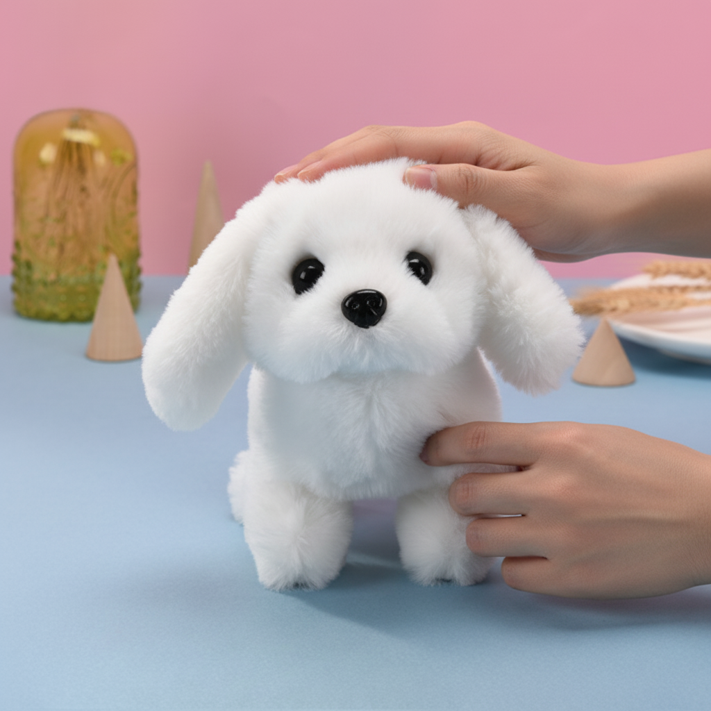Plush Realistic Dog Toy for Puppies - Walking and Barking Interactive