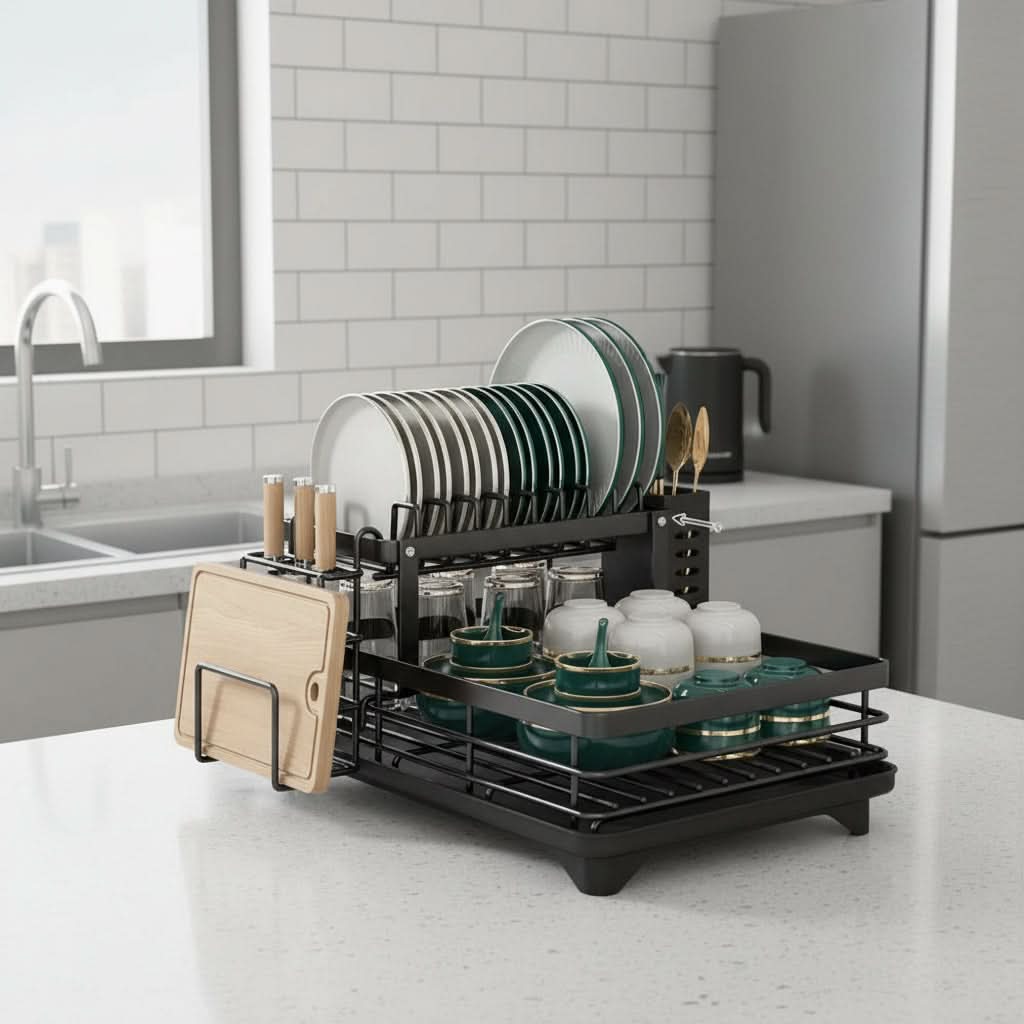 Foldable Dish Rack for Kitchen Organization