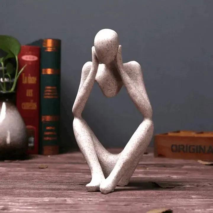 Minimalist Resin Figurine - Abstract Thinker Sculpture