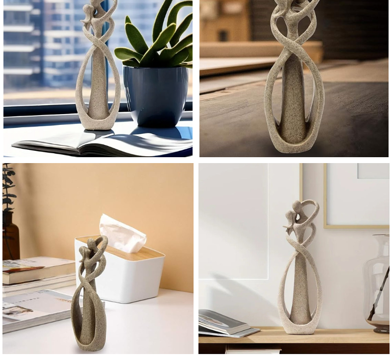 Timeless Love Abstract Sculpture - Unique Gift for Eternal Embrace