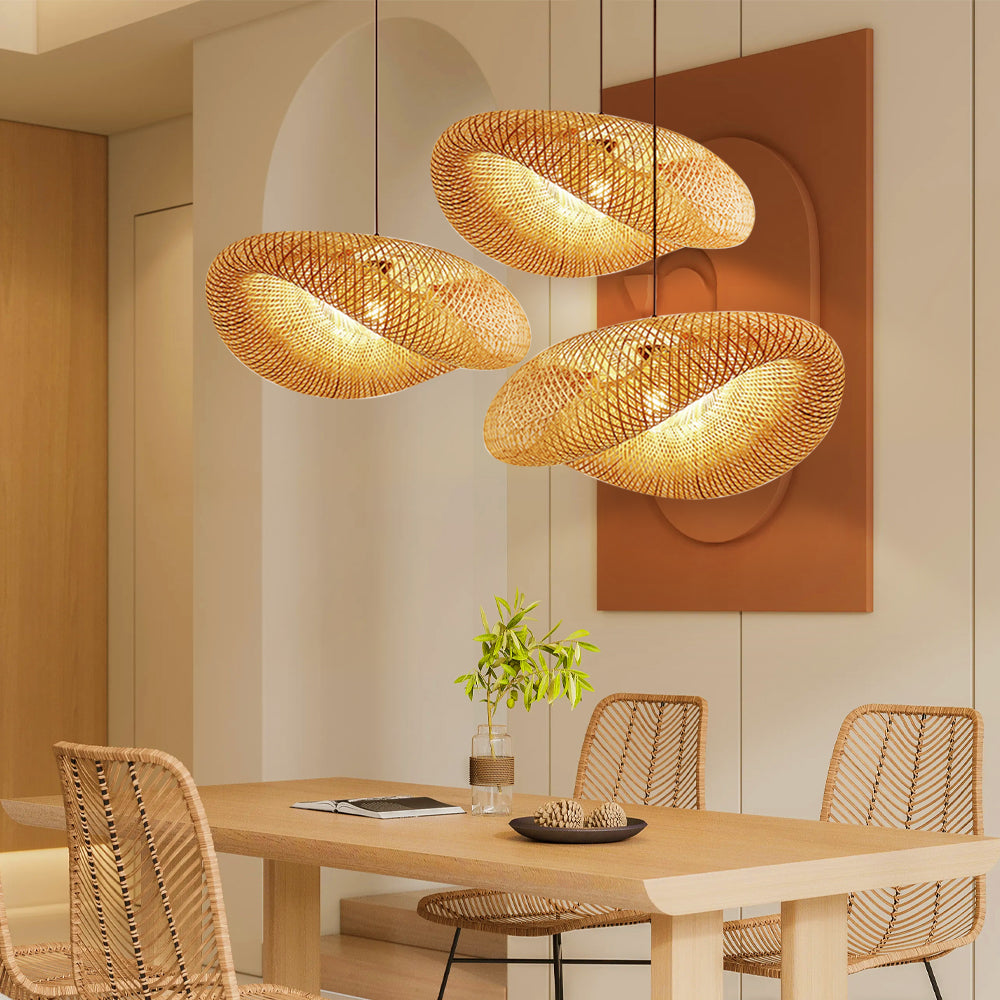 Natural Woven Ceiling Lamp – Bamboo Pendant Lighting Fixture
