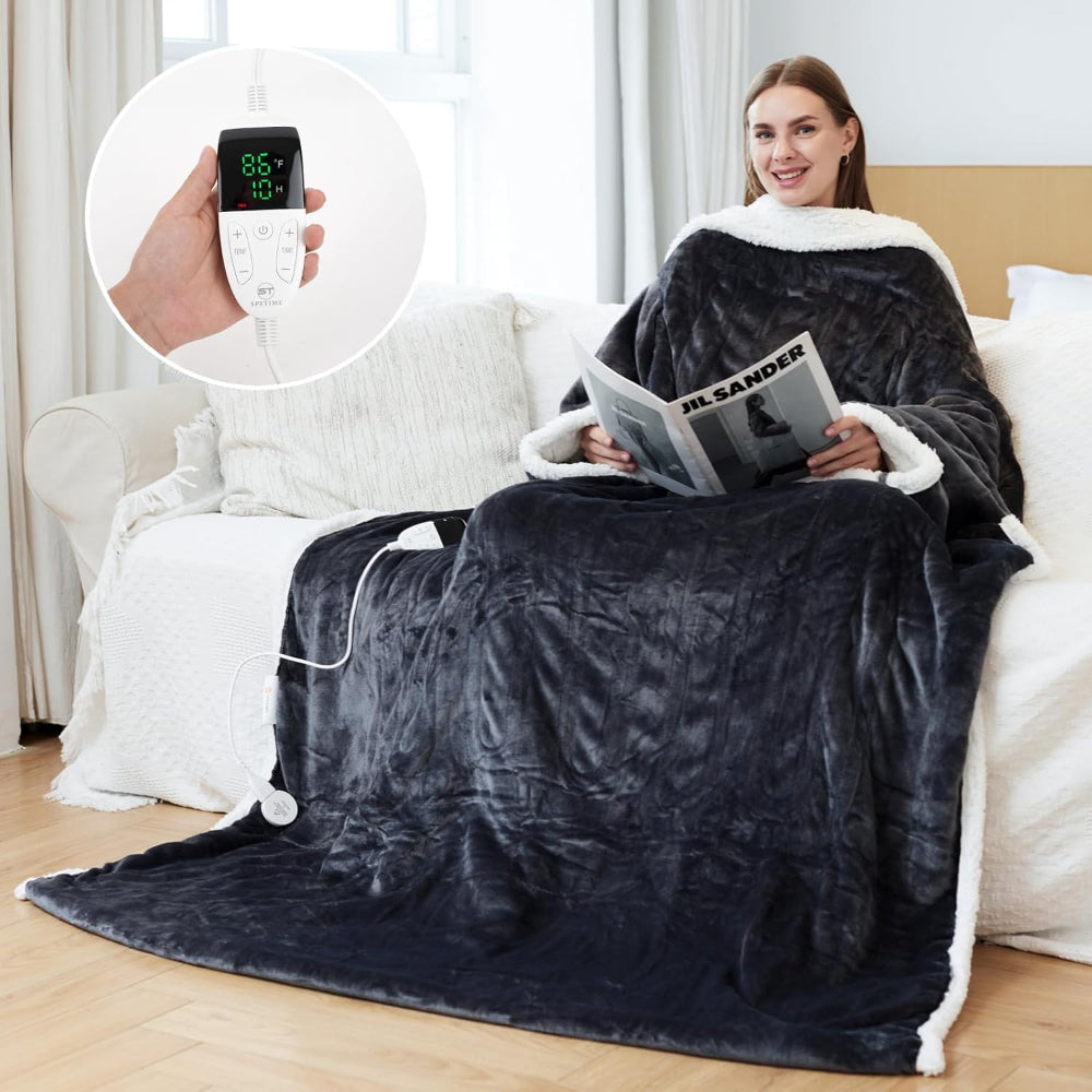 Heated Wearable Blanket with Adjustable Temperature Control