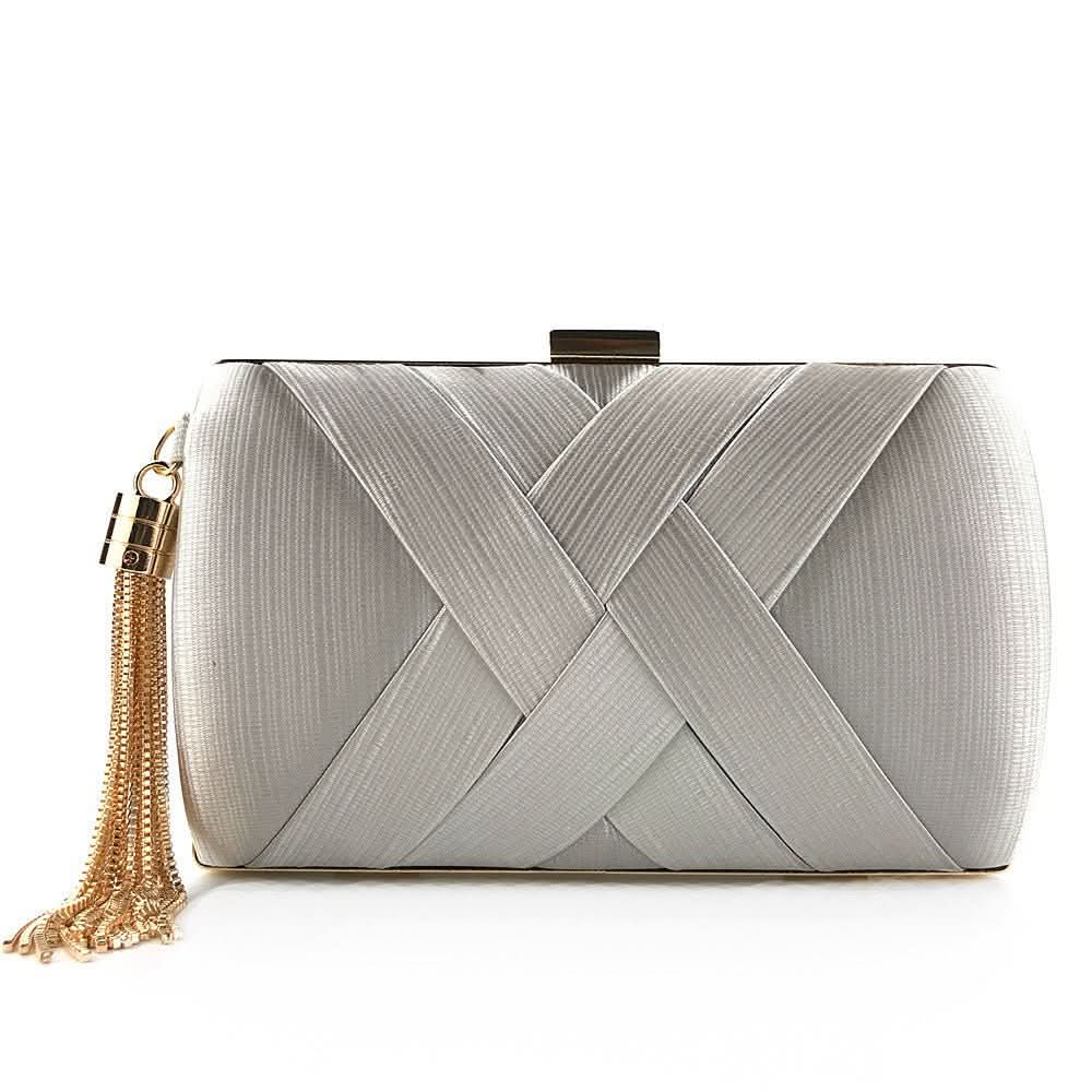 Satin Evening Clutch Bag with Tassel Accent – Elegant Design