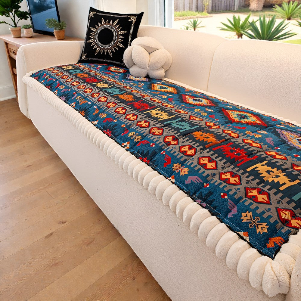 Bohemian-Inspired Quilted Slip-Resistant Sofa Protector