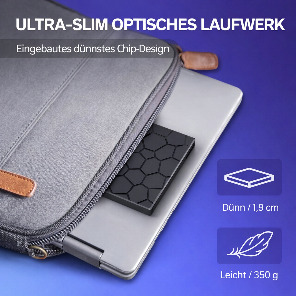External CD/DVD Drive | Plug-and-Play USB C Hub with Card Reader