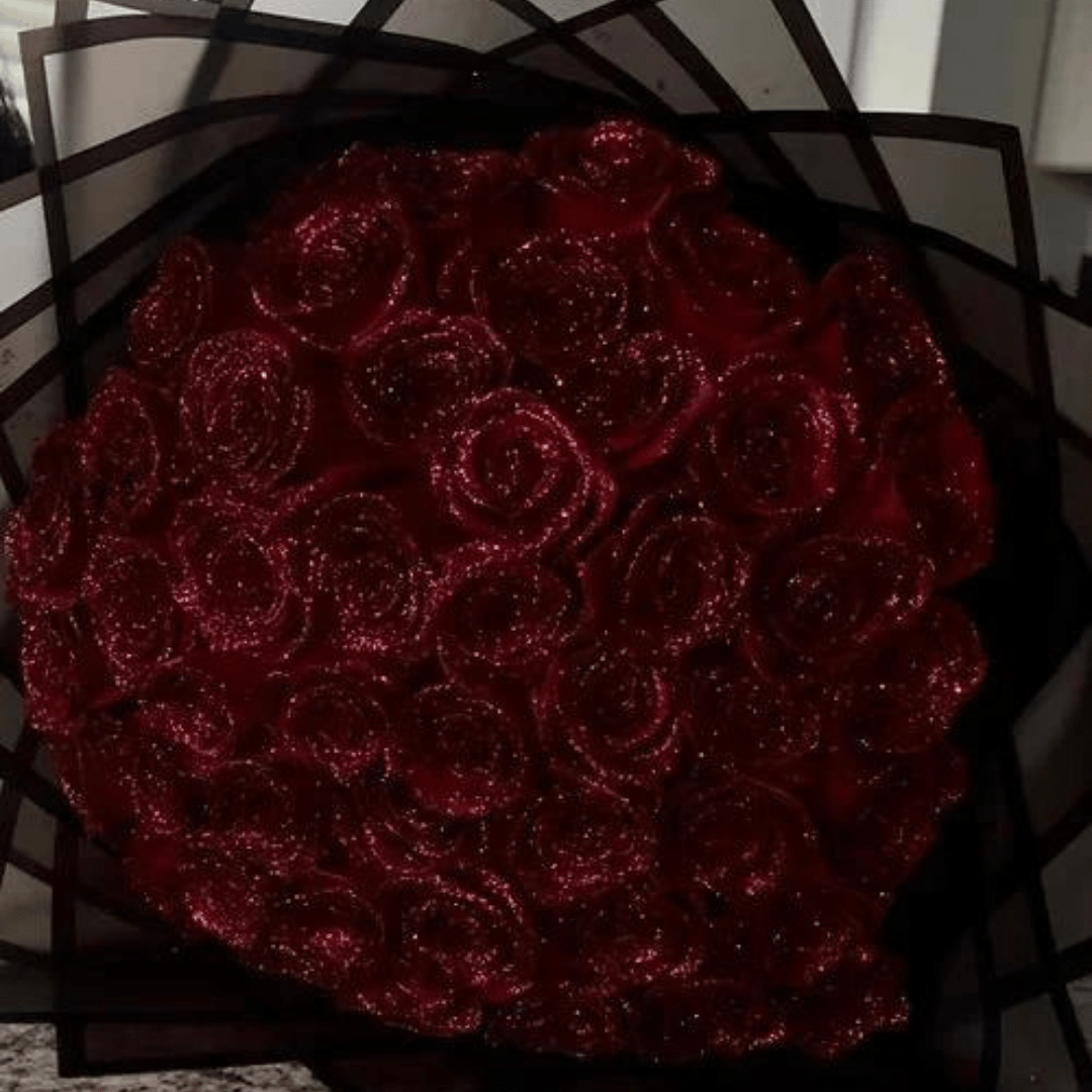 Elegant Everlasting Decorative Charm - Timeless Glitter Rose