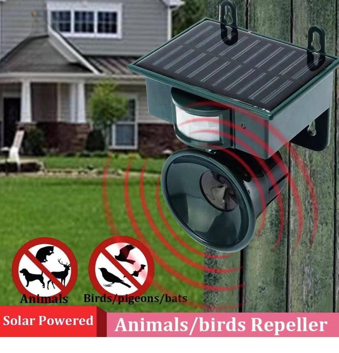 Weatherproof Solar Bird Deterrent with PIR Motion Sensor and Natural Sounds