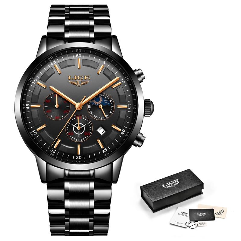 Tactical Wristwatch in Black Stainless Steel