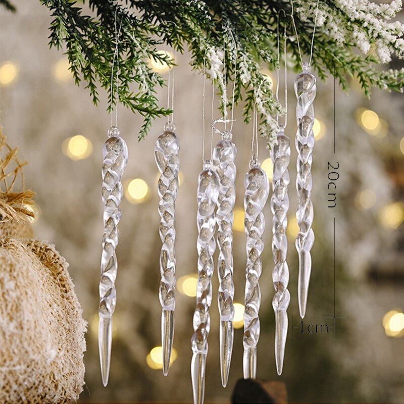 Set of 12 Festive Tree Decoration Faux Icicles