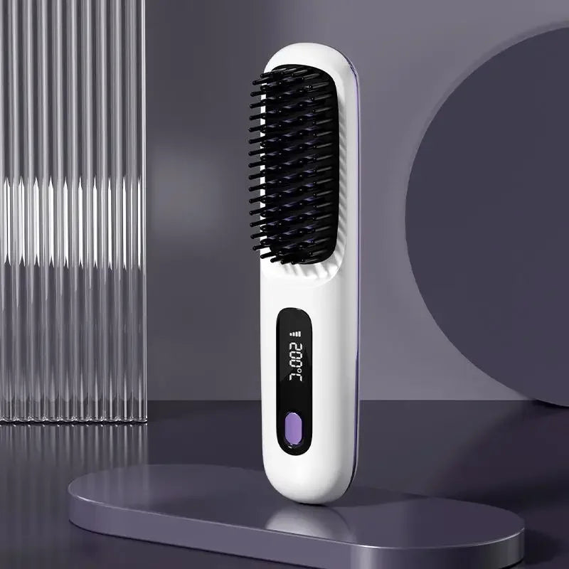Portable Hair Straightener | Ceramic Ionic Technology | USB Rechargeable with LCD Display