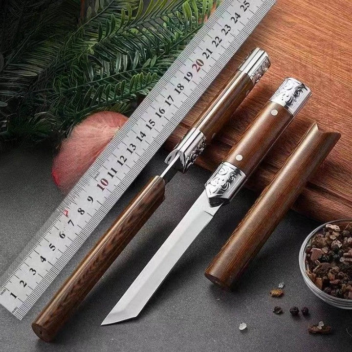 Utility Knife with Japanese Wooden Handle – Handcrafted Design