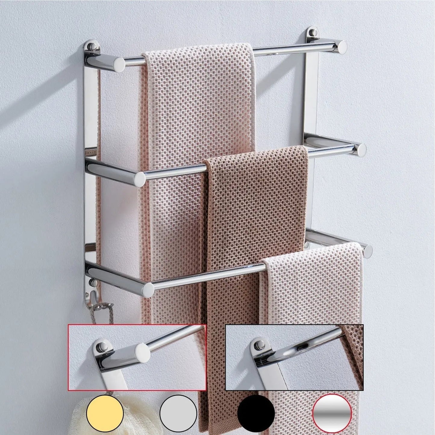 Stylish Towel Rack | Stainless Steel | Wall-Mounted Solution