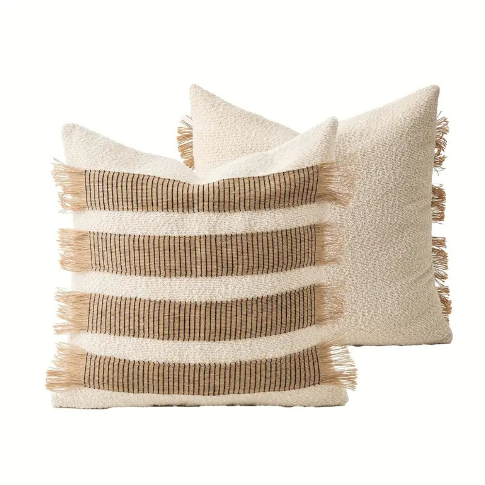Artisan Woven Striped Throw Pillow Cover
