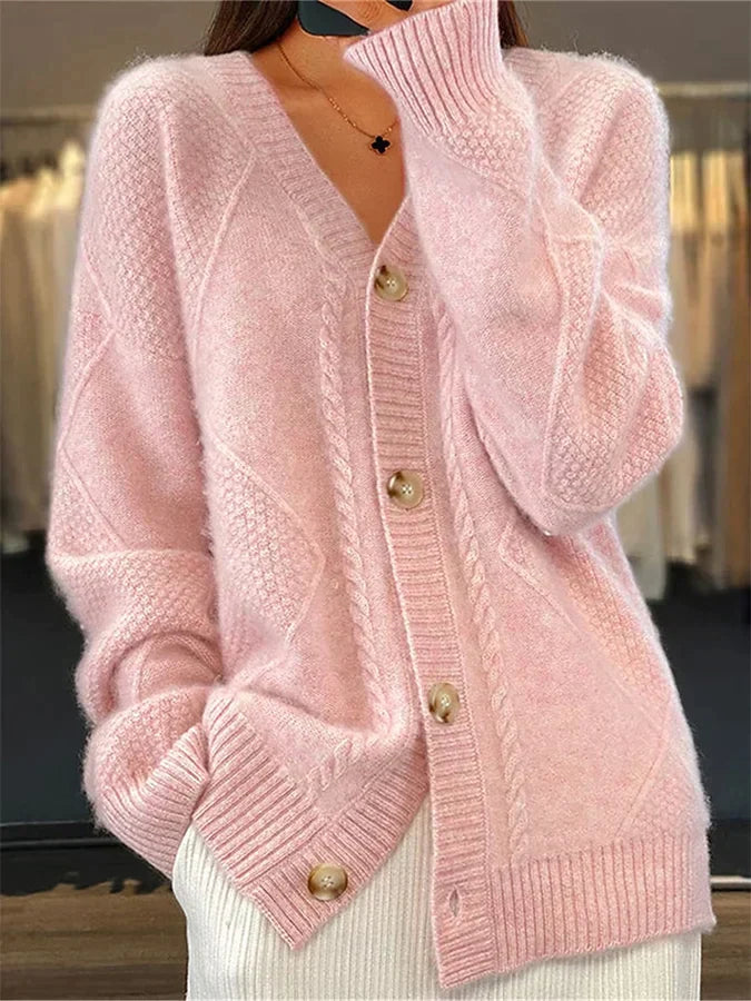Cozy Knit Cardigan with Button Closure
