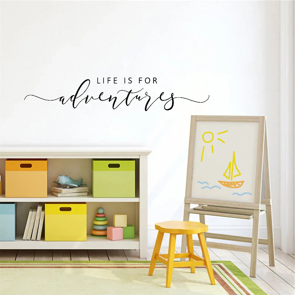 Inspiring Adventure Quote Wall Decal for Creative Spaces