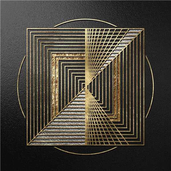 Modern Abstract Geometric Canvas Prints - Black and Gold Wall Art for Home and Office Decor