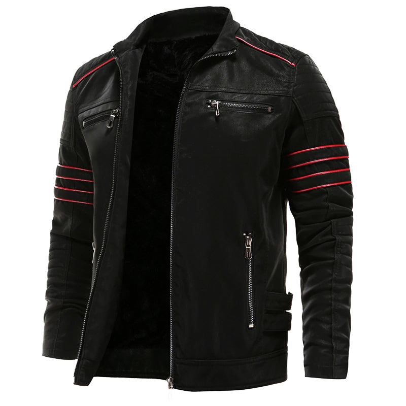 Men's Premium Leather Jacket | Edgy Biker Style with Zippers
