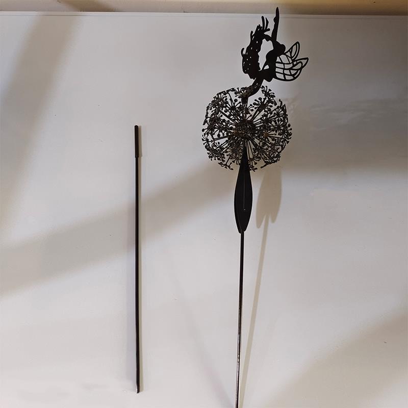 Outdoor Garden Sculpture of Fairies and Dandelions Dancing Together