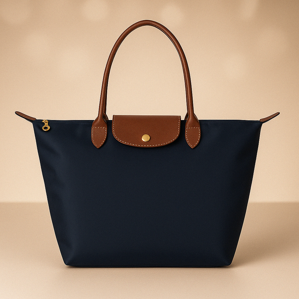 Sophisticated Waterproof Tote Bag with Leather Handles