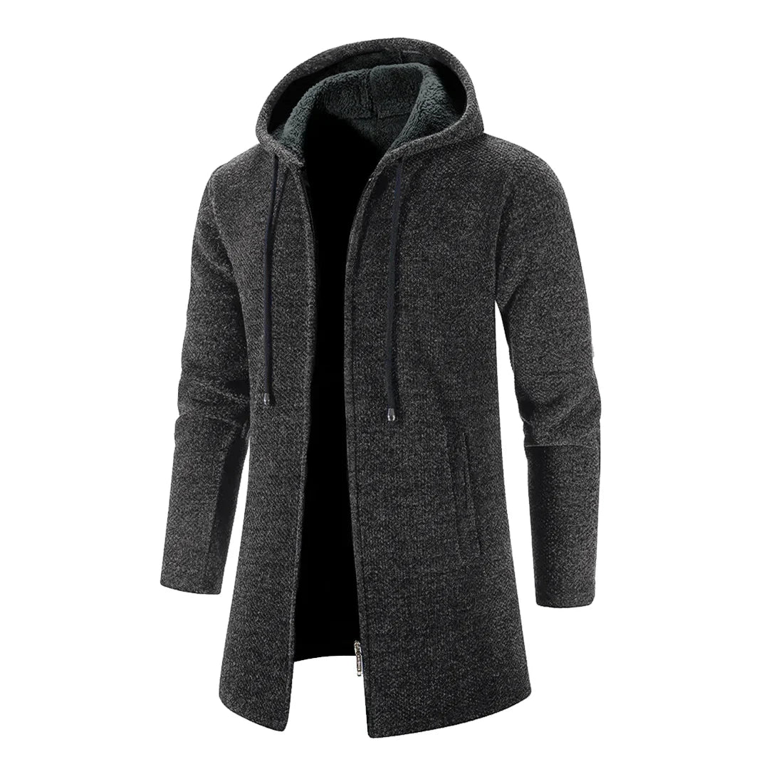 Luxurious Wool Jacket with Adjustable Hood for Men