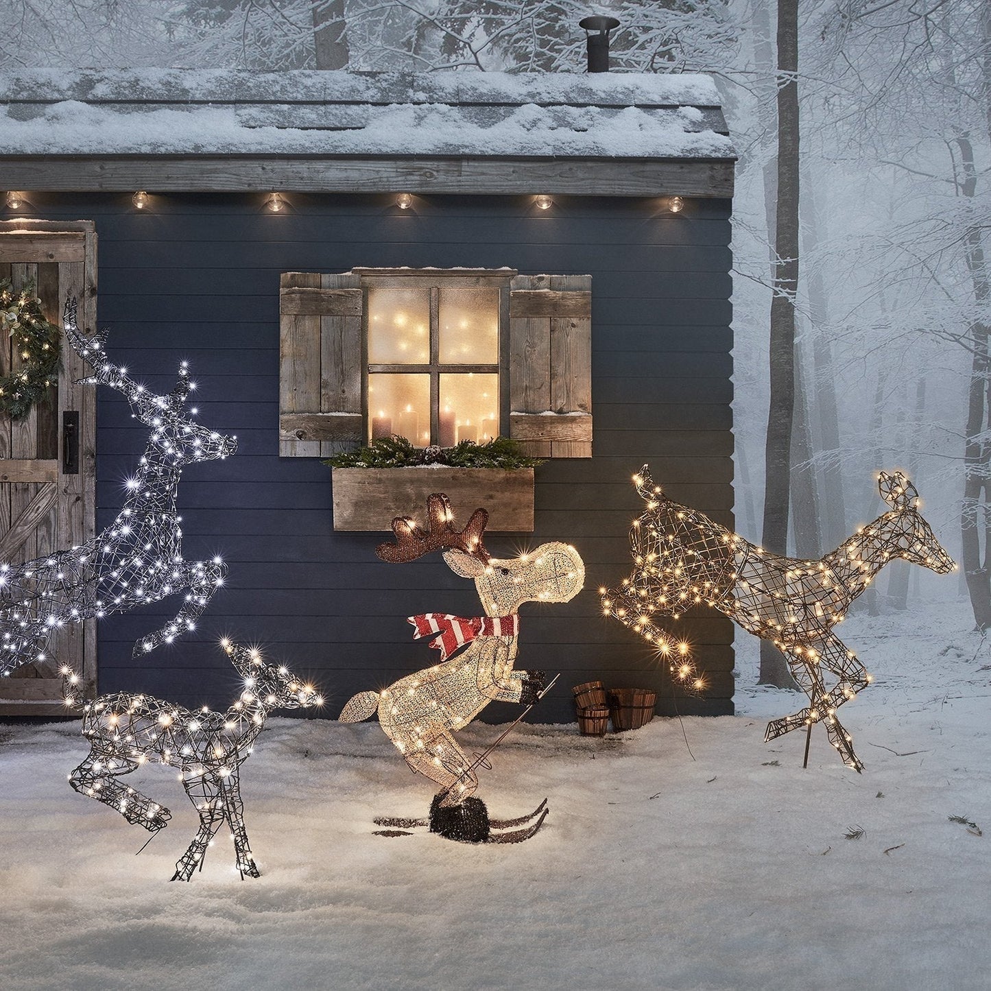 Weatherproof Christmas Decoration - Warm White LED Reindeer Light