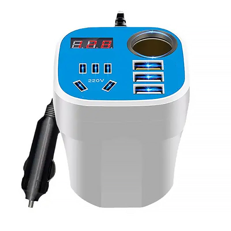 Compact Car Power Converter with Fast Charging Ports