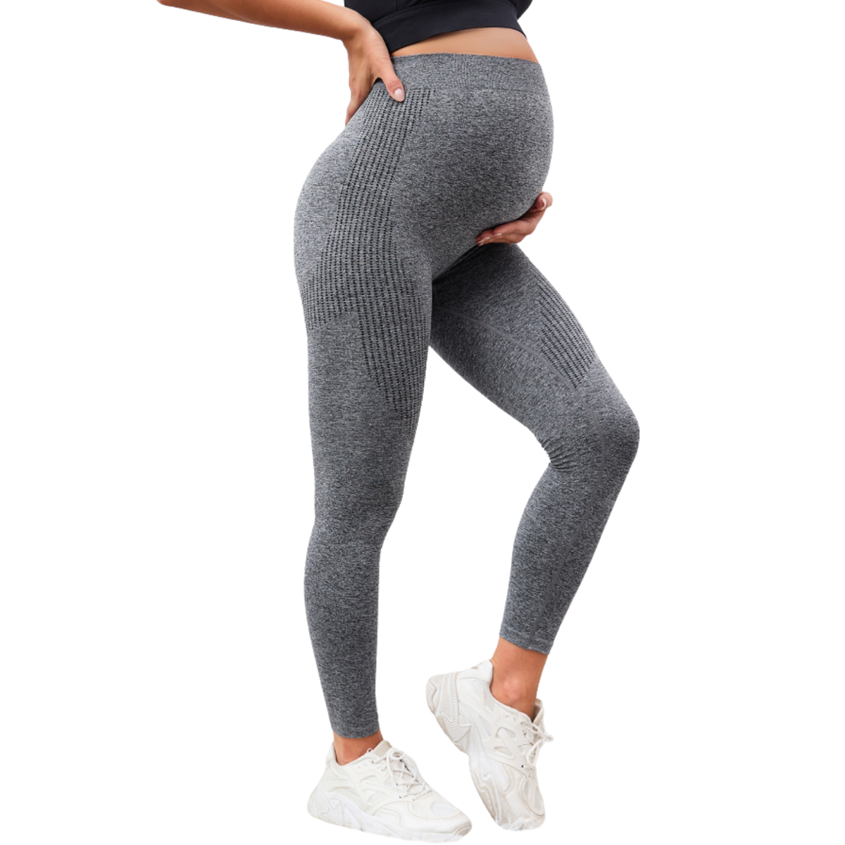 Supportive Elastic Leggings for Maternity with Slimming Design